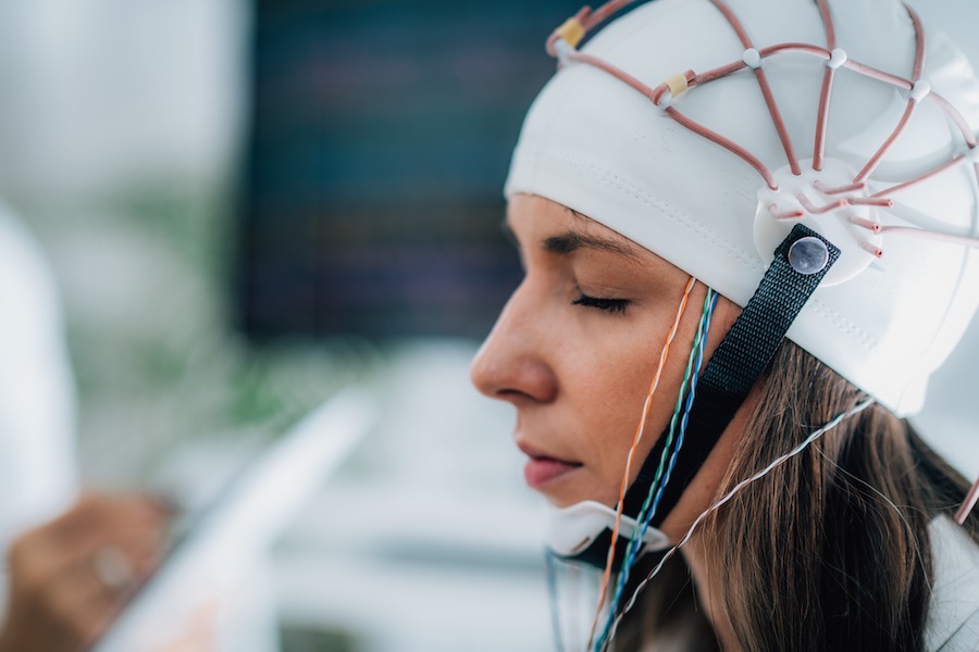 Brainwave EEG or Electroencephalograph Examination of the Brain in a Clinic Neurofeedback